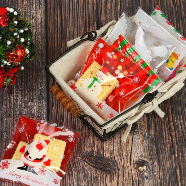 PE SELF ADHESIVE CLEAR CHRISTMAS CELLOPHANE TREAT BAGS FOR PACKAGING CANDY OR COOKIE