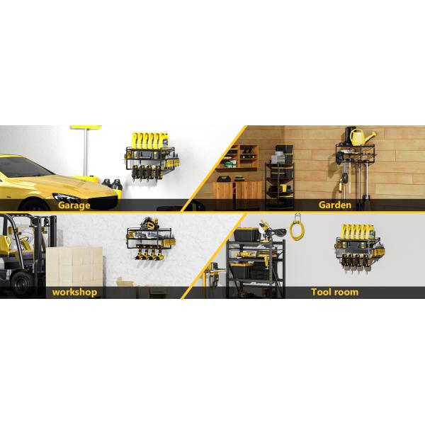 Estante de herramientas de perforación eléctrica Tipo de plástico de 4 capas Organizador de herramientas eléctricas Montaje de pared