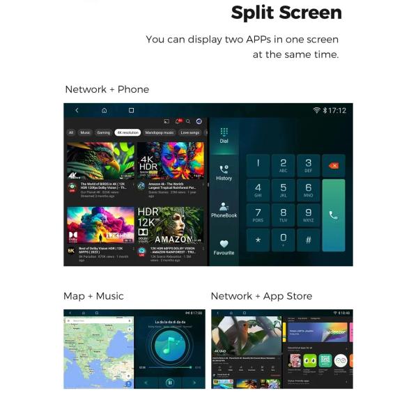 Главное устройство универсального автомобильного радио с операционной системой Android 11.0 и встроенным Android Auto