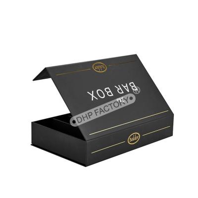 Luxury Black Magnetic Closure Gift Box For Condiment With Paper Divide