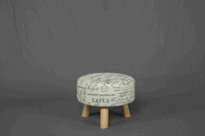 3.1kg Soild Wood Small Upholstered Footstool For Bedroom / Living Room