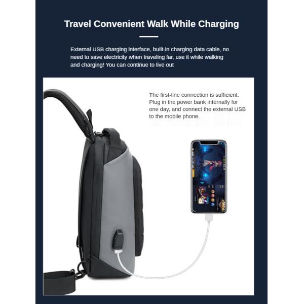 900D Laminating Oxford Anti Theft Chest Bag