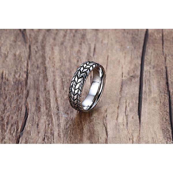 Wedding Engagement Gift Stainless Steel Tire Tread Ring Plating 6mm For Couple