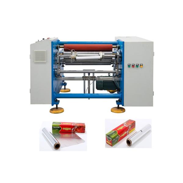 High Speed Packaging Type case 2 Spindles Big Roll Aluminum Foil Roll Rewinding Machine