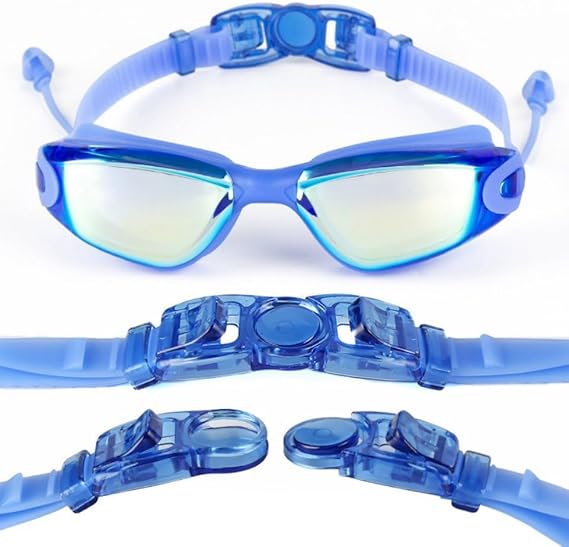 Adjustable Elasticity UV Protection Swimming Goggles with PC & Silicone Material for Racing and Anti-Fog