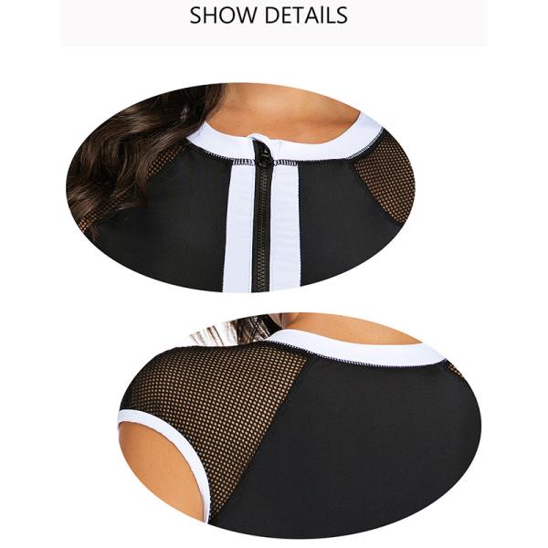 Active Stretch Zip Womens Surfing Suits Breathable Mesh One Piece