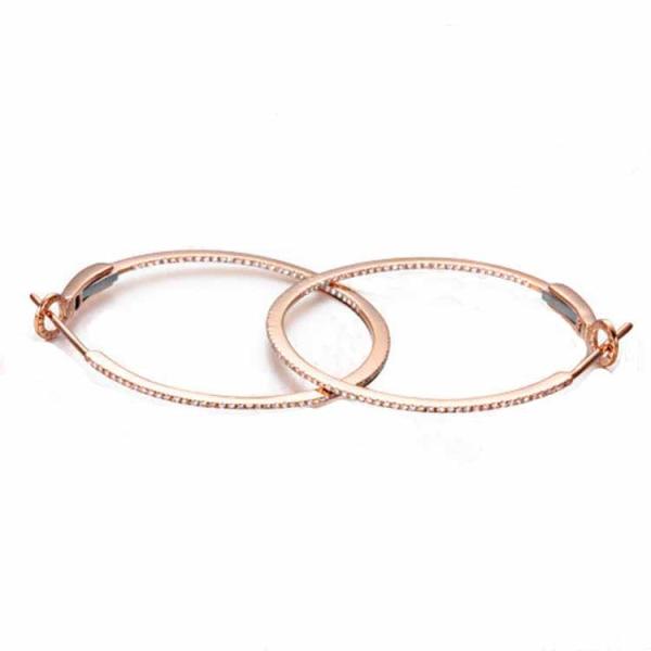 Hot Sale 18K Rose Gold Pave Diamonds Hoop Earring for women Gift (GDE015)