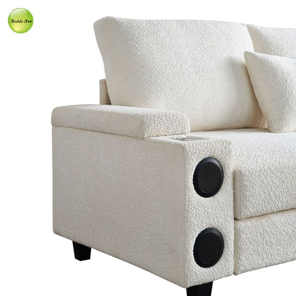 Modern L - Shaped Sofa with USB Ports:  Spacious, Perfect for Charging & Elevating Home Decor