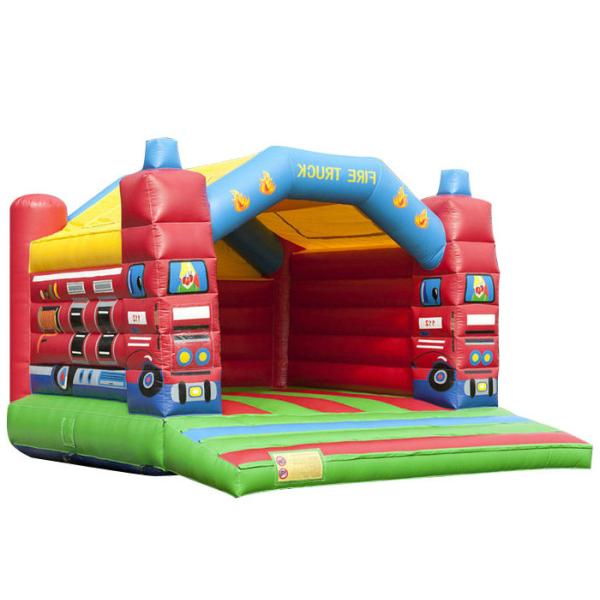Fire Truck Inflatable Blow Up Jump House , Indoor Inflatable Bouncer 6.5 * 5.2 * 4.5m