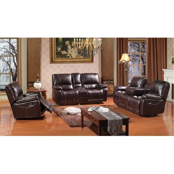 ODM Hotel Leather Power Recliner Sofa , Durable Leather Couch With Electric Recliners
