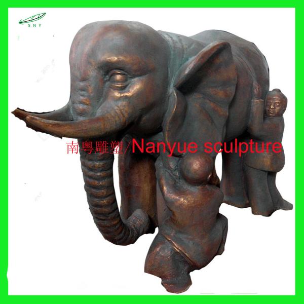customize size animal fiberglass statue large bronze elephant model as decoration statue in garden /square / shop/ mall