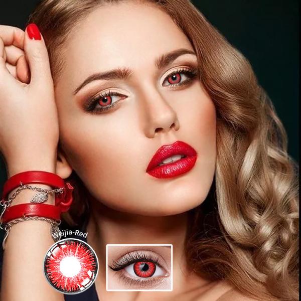 Красный зеленый костюм духа Брауна голубой покрасил контакты на хеллоуин