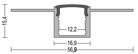 Алюминиевая стена приведенная Trimless гипса профиля штукатурит в костюме приведенном канала прокладки для прокладки 15mm