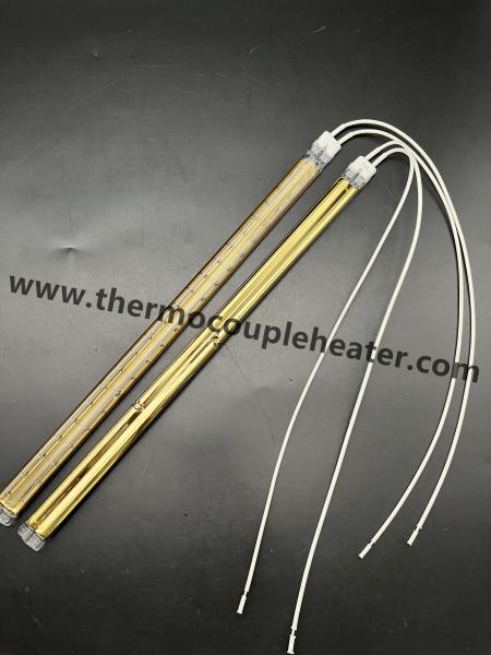 Lámpara de halógeno reflector de oro de tubo gemelo de tubo de cuarzo calefactor infrarrojo