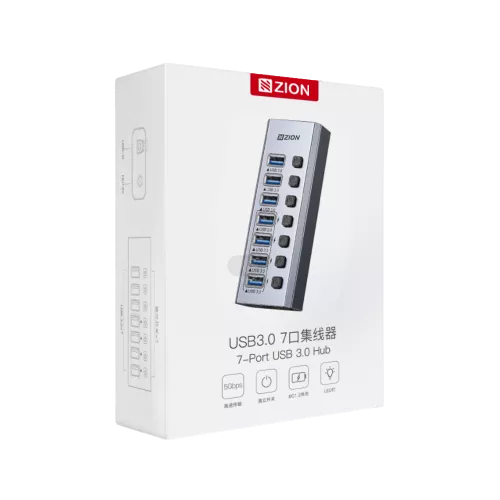 7-Port USB 3.0 Hub Expand Connectivity with High-Speed USB Ports