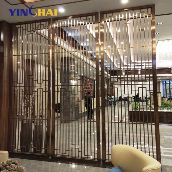Restaurant Stainless Steel Screen Partition Customizable Metal Room Divider Panels