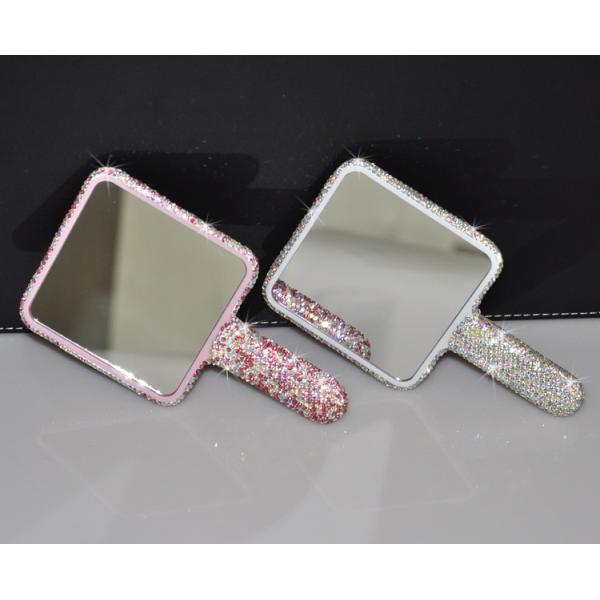 Small Diamond Makeup Portable Magnifying Mirror Light Up For Travel