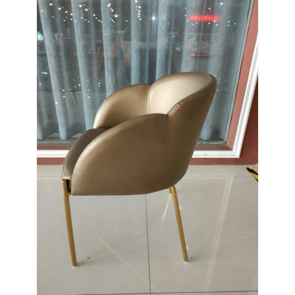 Iron Frame 49cm 74cm Faux Leather Dining Room Chairs