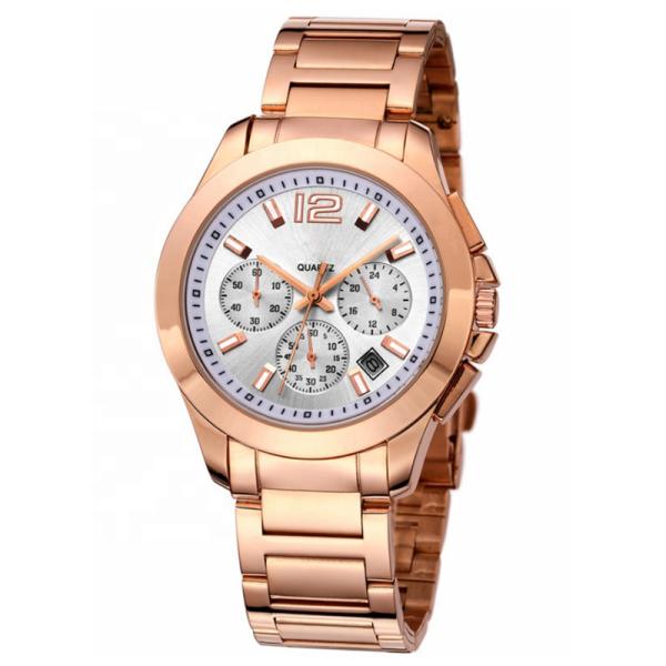 Quartz Stainless Steel Watch Water Resistant Threeeye Luminous 10mm