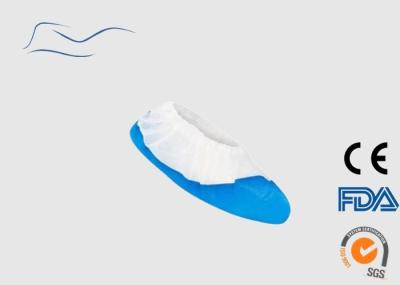 Personal Safety Disposable Shoe Covers White / Blue Color CE Certification
