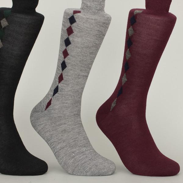 Organic Cotton Nylon Mens Argyle Dress Socks With Different Colors Custom Made Size