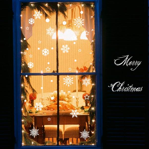 Self Adhesive Christmas Snowflake Stickers , Non Toxic Pvc Wall Sticker Easy To Operate