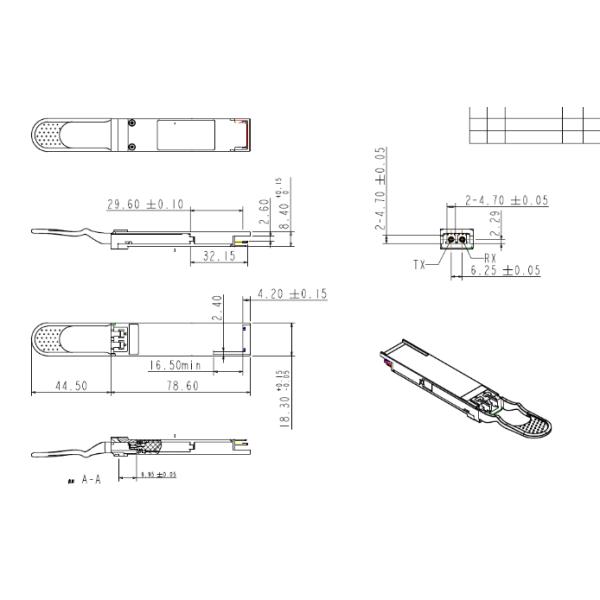 100GBASE-ER4 Lite OTU4 40km QSFP28 100G Fiber Optic Sfp Module