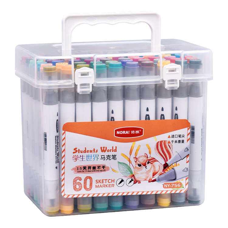 12colors Double Head Water-based Ink Washable Color Pen Art Markers Marker Pens With Colored Number