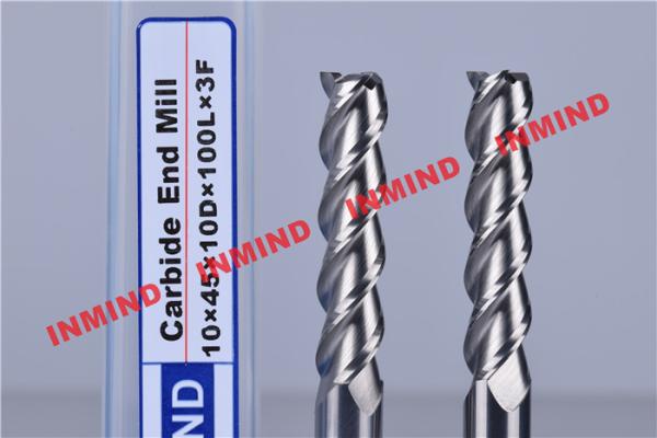 Long Type 3 Flute End Mill Bits For Drill Press No Coating AOL 75 mm - 150 mm