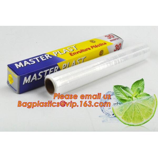 Keep Fresh PE food wrap plastic Cling film wrap jumbo roll, LLDPE power stretch wrap film food wrap stretch film, bageas