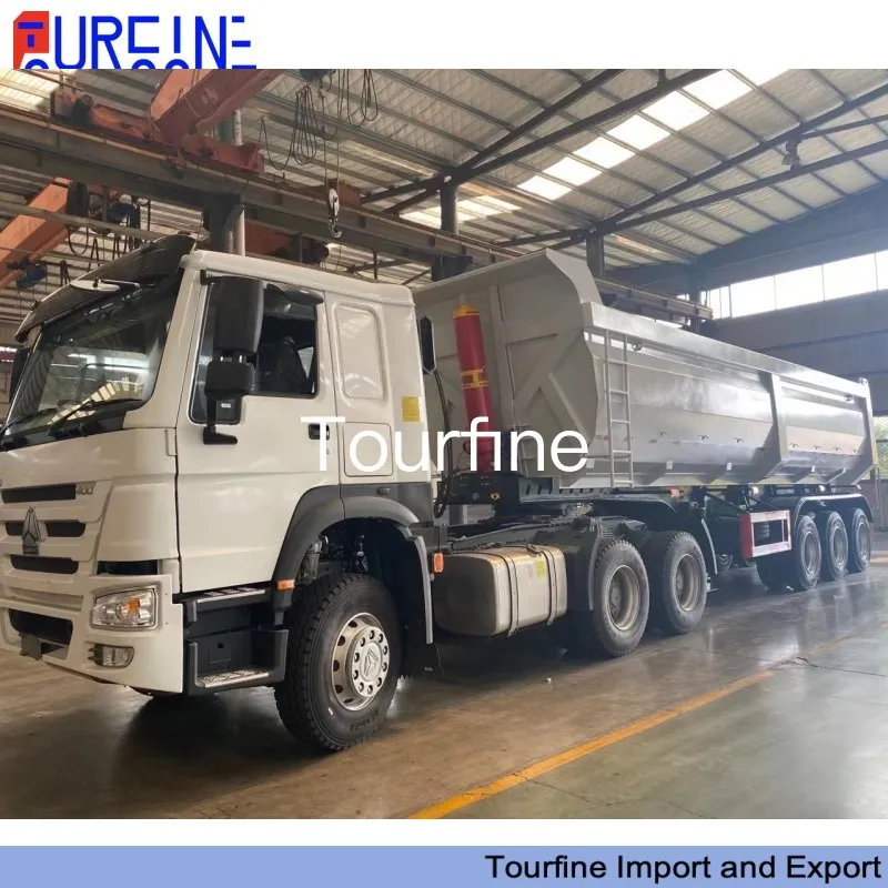 Tri Axle 40 Ton Rear Dump Semi Trailer For Sand Stone Aggregate Transportation