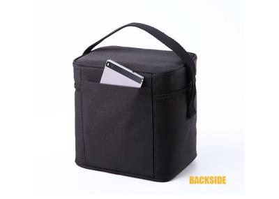 Black Lunch Cooler Bags For Adults , Refrigerated Lunch Bag Customized Logo