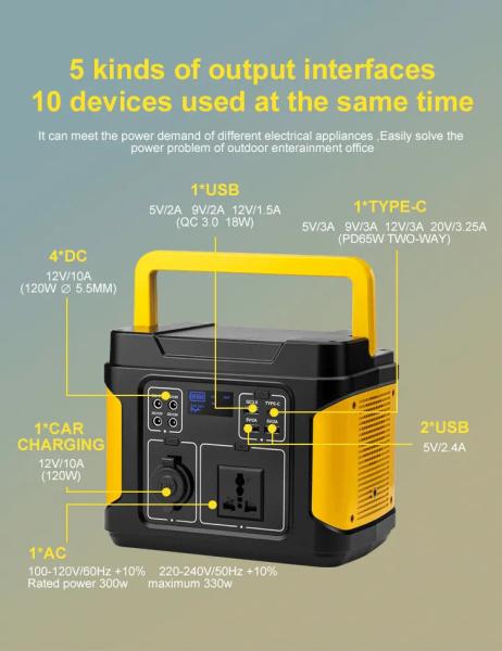 Solar Charged Power Station 80000mAh 296WH Outdoor Portable Power Station