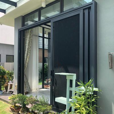 Villa jardim de segurança porta com tela deslizante com alumínio quadro tela de aço inoxidável