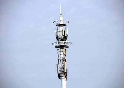 Cell Phone Monopole Telecommunications Tower , Monopole Cell Tower With Slip Joint