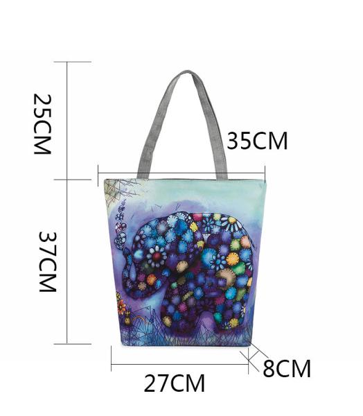 Elephant National Wind printing female exotic tourist attractions Ms. shoulder bag female canvas