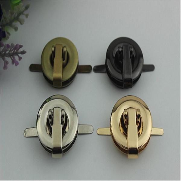 Novelty zipper puller decorative round shape gunmetal color purse twist lock turn lock