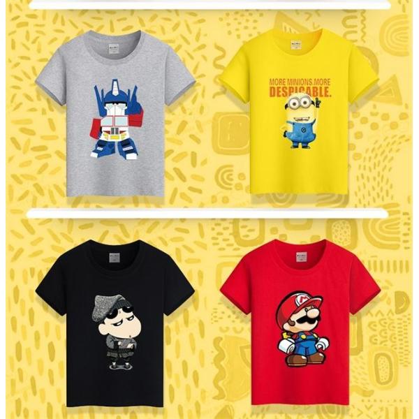 Scoop Neck Children's Style Clothing , Short - Sleeved Cotton Children T Shirt