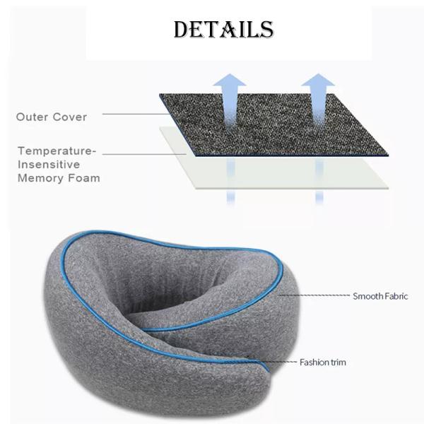 Knitted Cotton Travel Neck Pillow Memory Foam Airplane Head Support Soft Airplane Pillow