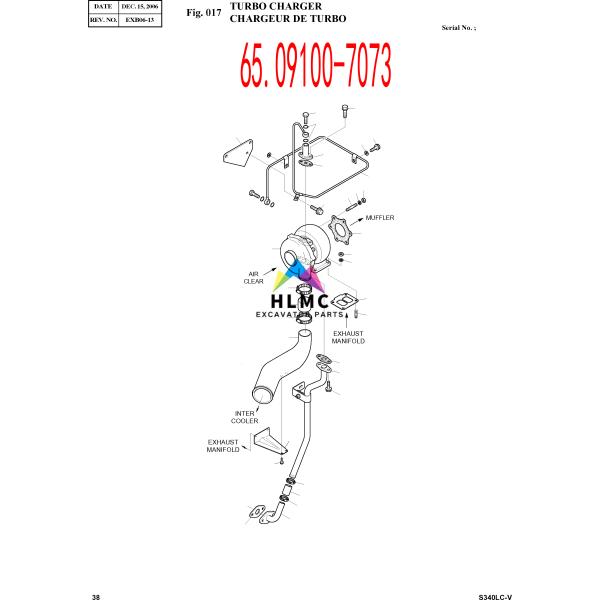 Engine Parts Turbocharger Turbo Kit DH360 Excavator 65.09100-7073 466617-5011 466617-0011
