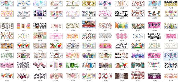 Relástico UV DTF Cup Wrap Transfers Label Impermeável 16oz 24oz 20oz 40oz