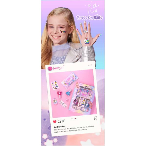 Non Toxic Formula Kids DIY Nail Art Kit Compact Play House Beauty Toy