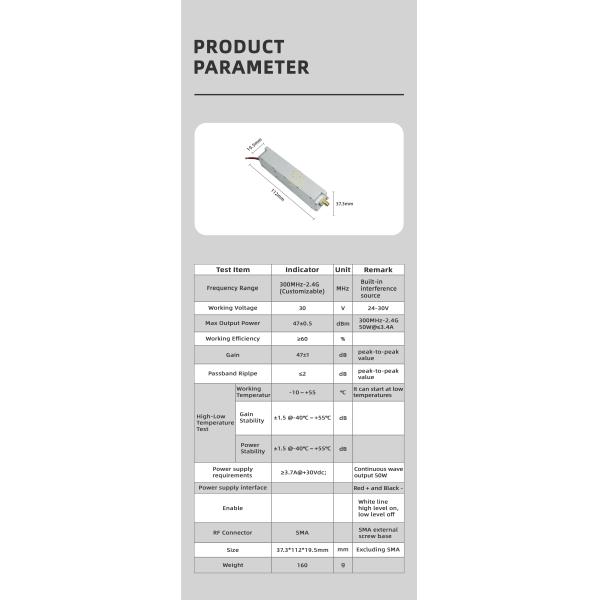 1.4G 1420-1450MHz 50W GaN Anti-Module for Autel Anti Drone System anti fpv anti drone lora module ladasky