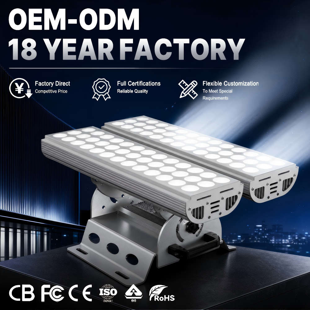 IP66 Rated RGBW LED Flood Light DMX512 Control Landscape Lighting for Shopping Mall Facades