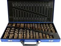 230pcs HSS Titanium Coated Drill Bit Set in Steel Index