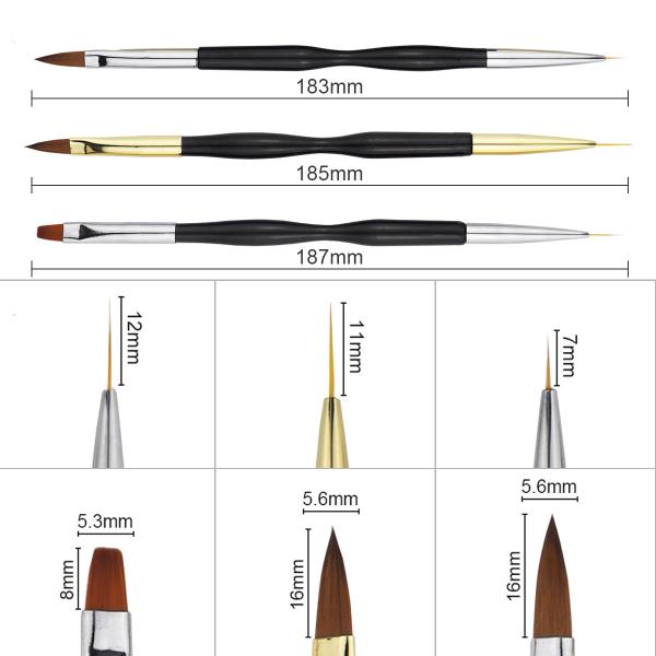 Double Headed Nail Art Pen Crystal Carved Nail Pen Pull Wire