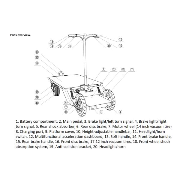18KM/H Vending Scooter Box Structure Coffee Bike Cart