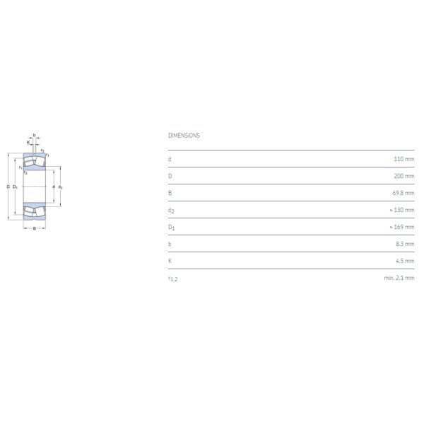 Chrome 23222CCK/W33 Spherical Roller Bearing With Cylindrical Bore 110x200x69.8