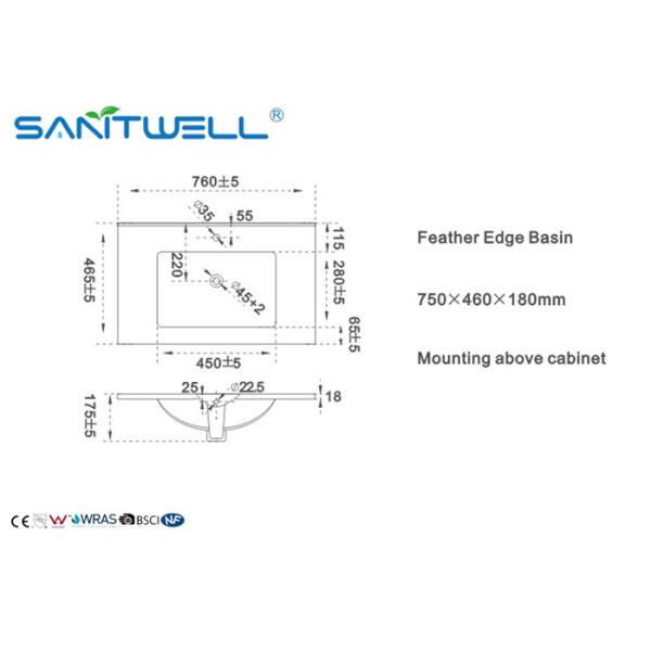 Antique Hand Counter Top Wash Basin Easy Clean With CE Certificate AB8003-75