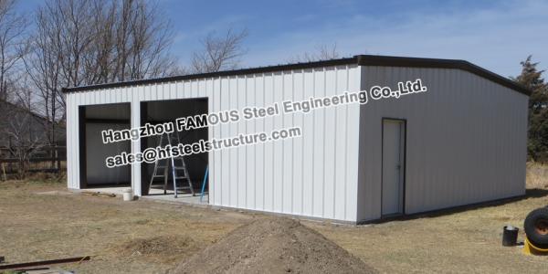 Metal Sheds Industrial Steel Buildings For Car Garage , Painted Or Galvanized